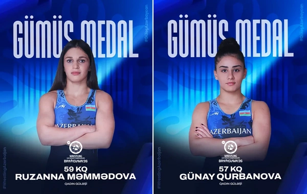 İki qadın güləşçimiz dünya çempionatında gümüş medal qazanıb