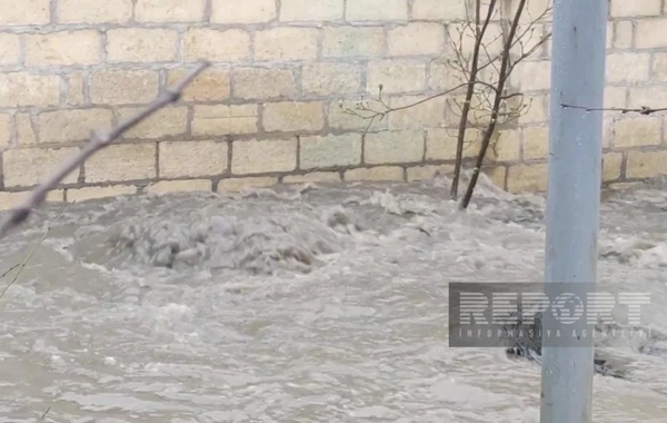 Qubada kanalizasiya borusunun tutulması nəticəsində 10-a yaxın evi su basıb