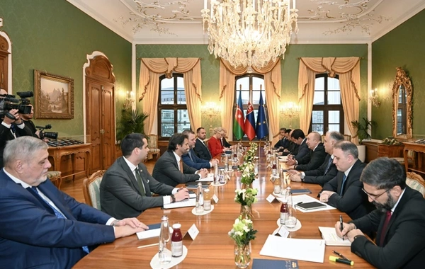 В Братиславе состоялась встреча президентов Азербайджана и Словакии в расширенном составе
