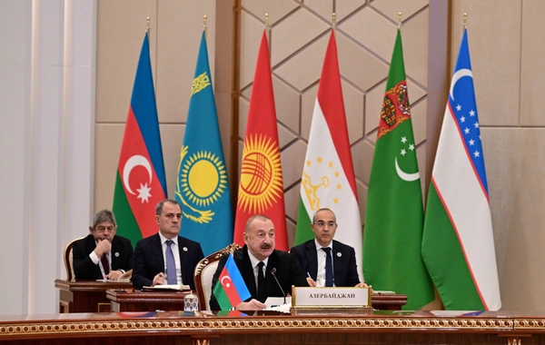 İlham Əliyev Mərkəzi Asiya Dövlət Başçılarının 7-ci Məşvərət Görüşünün iclasında çıxış edib