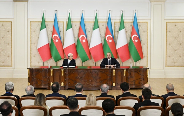 Azərbaycan və İtaliya prezidentləri mətbuata bəyanatlarla çıxış ediblər