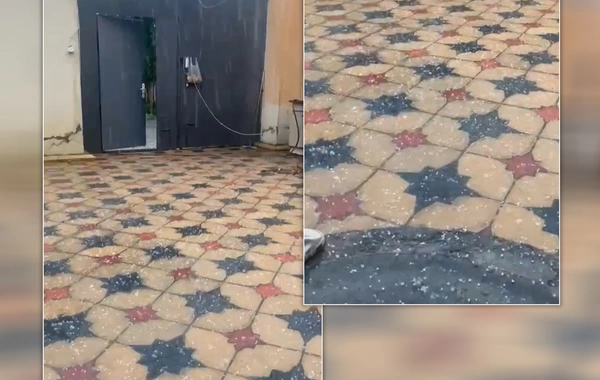 Sumqayıt şəhərinə güclü yağış və dolu yağır