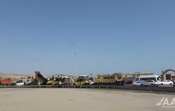 Salyan şossesinin "Lökbatan dairəsi" adlanan hissəsi təmir edilir