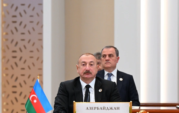 İlham Əliyev Mərkəzi Asiya Dövlət Başçılarının 7-ci Məşvərət Görüşünün iclasında çıxış edib