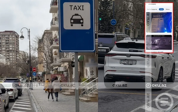Bakıda taksi sürücüsünə qanuni dayanacaqda CƏRİMƏ YAZILIB