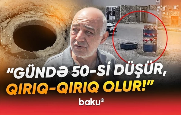 Masazırda sürücülər faciənin bir addımlığında: Avtomobillər quyuya düşür