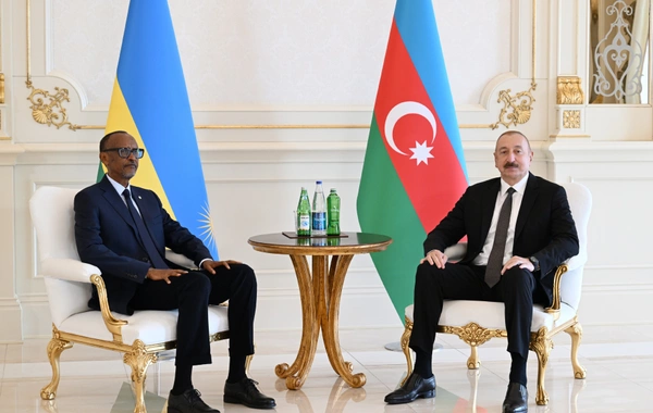 A one-on-one meeting took place between the President of Azerbaijan Ilham Aliyev and the President of Rwanda