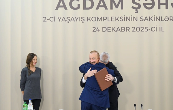 Президент Ильхам Алиев принял участие в открытии 2-го жилого комплекса в Агдаме