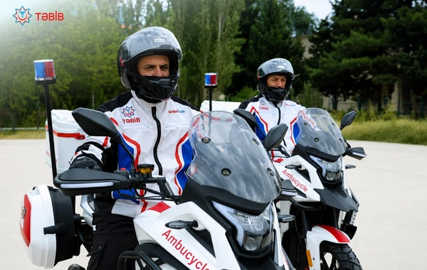 Azərbaycanda ilk dəfə motosikletlər təcili tibbi yardım xidmətinə cəlb olunub