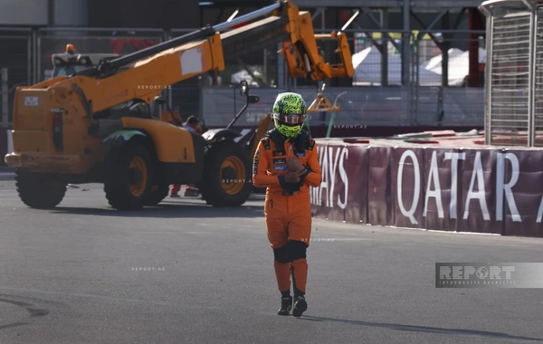 "Formula 1": "Maklaren"in pilotu Lando Norris qəza törədərək mübarizəni dayandırıb
