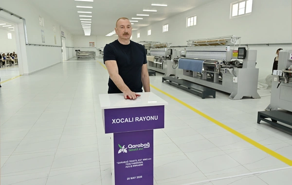 Xocalı şəhərində "Qarabağ Tekstil Evi" MMC istifadəyə verilib