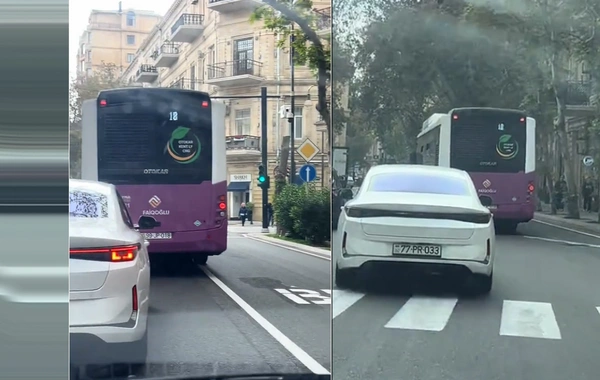 18 nömrəli avtobusun sürücüsü zolaqdan istifadə etmədi, NARAZILIQ YARATDI