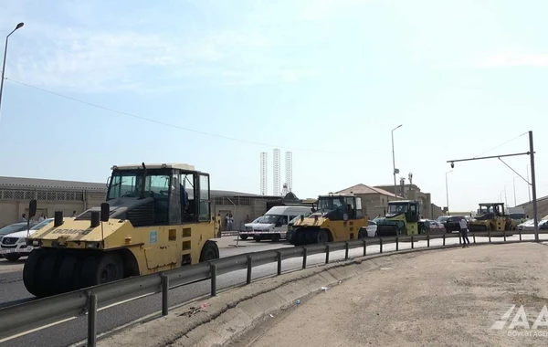 Salyan şossesinin "Lökbatan dairəsi" adlanan hissəsi təmir edilir