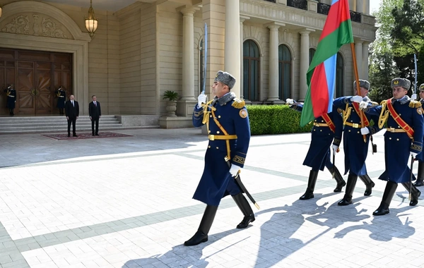 Latviya Prezidentinin rəsmi qarşılanma mərasimi olub
