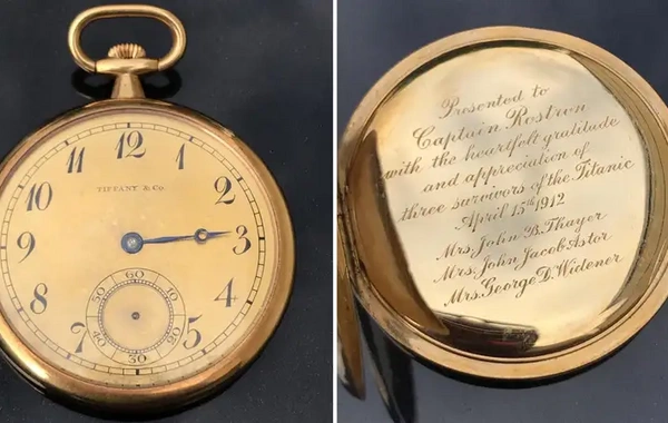 Gold pocket watch from the Titanic sold at auction for a record sum