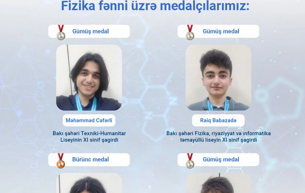Azərbaycan məktəbliləri beynəlxalq olimpiadada 10 medal qazanıblar