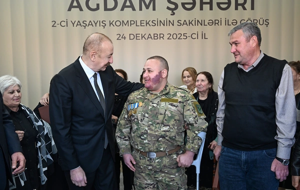Президент Ильхам Алиев принял участие в открытии 2-го жилого комплекса в Агдаме