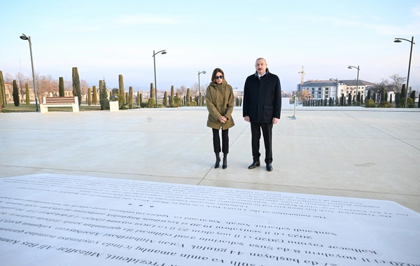 Prezident İlham Əliyev Xankəndi şəhərində Zəfər parkının açılışında iştirak edib