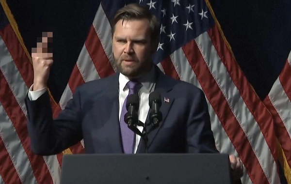 Vance openly displayed an offensive gesture toward Trump's critics