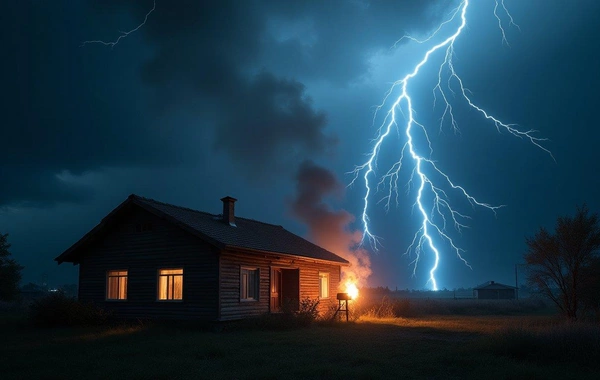 В Азербайджане в жилой дом ударила молния - Шокирующие КАДРЫ