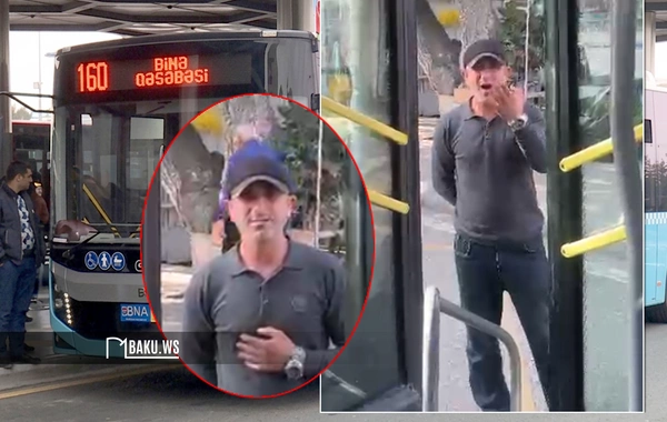 Bakıda avtobusu gecikdirən şəxs sərnişinlə kobud danışdı: Sən kimsən?