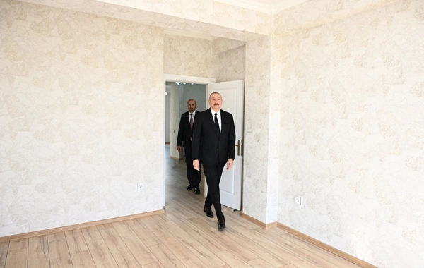 İlham Əliyev Zəngilanda inşa olunmuş ilk yaşayış kompleksinin açılışında iştirak edib