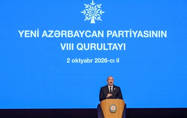 YAP-ın VIII Qurultayı keçirilib, İlham Əliyev çıxış edib