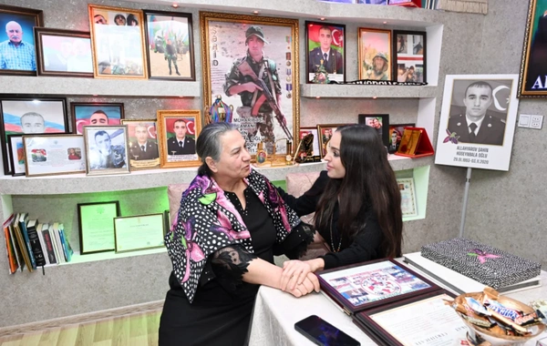 Leyla Əliyeva Vətən Müharibəsi Qəhrəmanı Şahin Allahyarovun ailəsini ziyarət edib