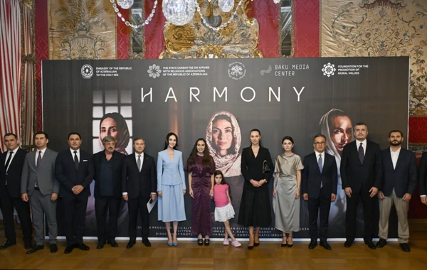 Leyla Əliyeva Romada Harmoniya sənədli filminin təqdimatında iştirak edib