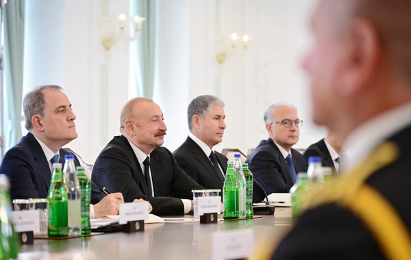 Prezident İlham Əliyevin Şuşada Slovakiya Prezidenti ilə geniş tərkibdə görüşü olub