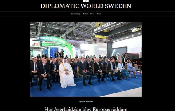 "Diplomatic World Sweden" saytı Bakı Enerji Forumu barədə məqalə dərc edib