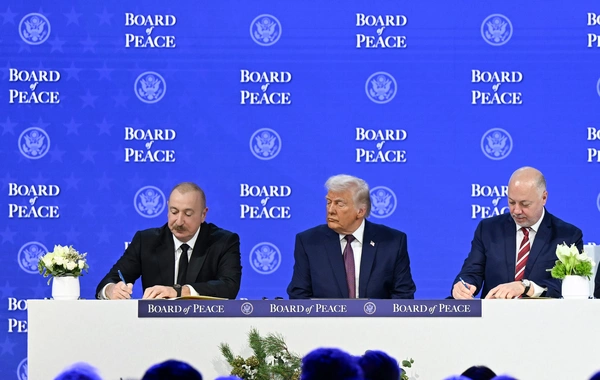 Президент Ильхам Алиев принял участие в церемонии подписания устава "Совета мира" в Давосе