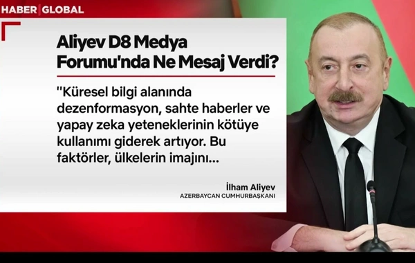 Haber Global подготовил сюжет об обращении Президента Ильхама Алиева к участникам Медиафорума D-8