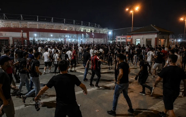 Masazırda "Sabah" və "Orhus" azarkeşləri arasında baş vermiş İNSİDENTİN GÖRÜNTÜLƏRİ