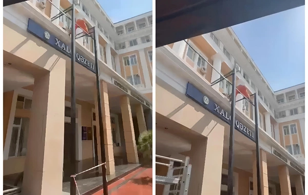 Bakının 28 May küçəsindəki tarixi abidənin icazəsiz konstruksiyaları sökülür