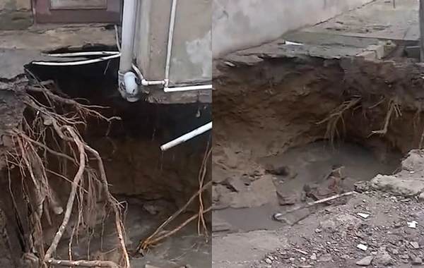 Biləcəridə bünövrəsi çökmüş fərdi yaşayış evlərinin bir hissəsi uçdu