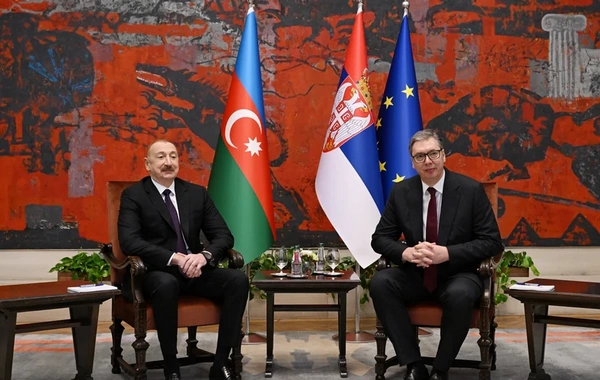 İlham Əliyevlə Aleksandar Vuçiç arasında ikitərəfli görüşü olub