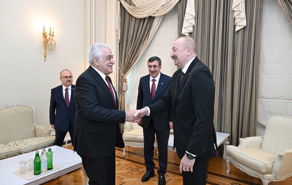 İlham Əliyev Türkiyənin Vitse-prezidentinin başçılıq etdiyi nümayəndə heyətini qəbul edib