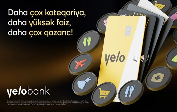 Yelo kartların cashback şərtləri yeniləndi - daha çox limit, daha yüksək cashback!