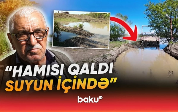 Kür məcrasından çıxdı, kənd sakinlərinə ciddi ziyan dəydi