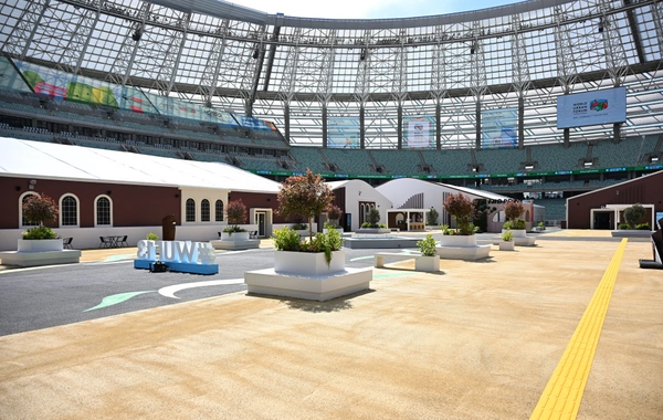 Prezident İlham Əliyev Bakı Olimpiya Stadionunun ərazisində WUF13 ilə bağlı görülən işlərlə tanış olub