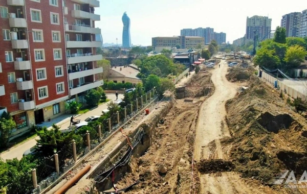 Bakıda yeni avtomobil yolunun inşasından GÖRÜNTÜLƏR