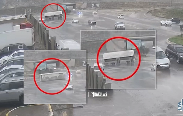 Bakıda marşrut avtobusu belə aşdı - ANBAAN VİDEO