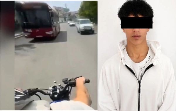 Polis motosikleti təhlükəli idarə edən 18 yaşlı sürücünü saxlayıb