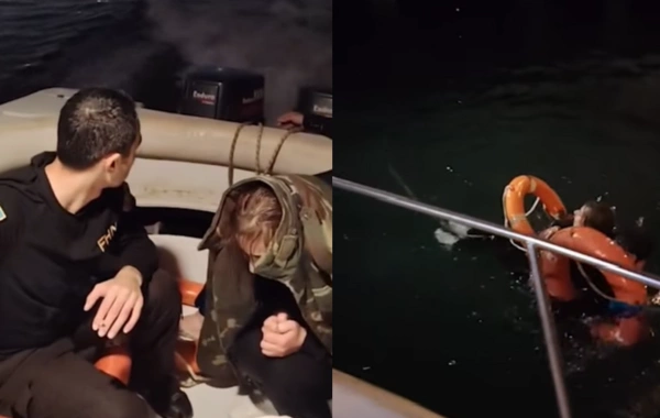 Ağ Şəhər Bulvarında dənizə düşən qız belə xilas edildi - ANBAAN VİDEO