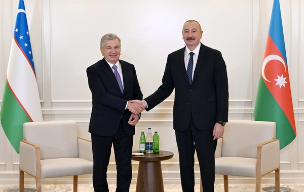 İlham Əliyev Özbəkistan Prezidenti ilə görüşüb