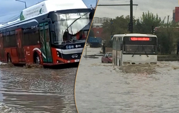 Yağışa görə yollarda neçə avtobus qalıb? - RƏSMİ CAVAB