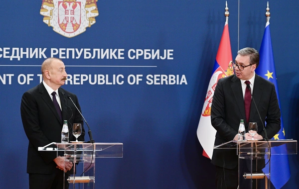 Ильхам Алиев и Александар Вучич выступили с заявлениями для прессы