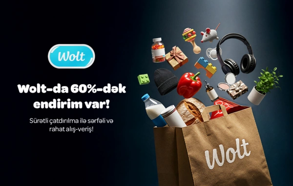 Wolt-dan 60%-dək Endirimlə Black Friday-də Daha Sərfəli və Sürətli alış-veriş edin - Sizin üçün Hər Şey Wolt-da!