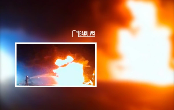 Yanan yük maşını söndürülən zaman partlayış oldu - ANBAAN VİDEO